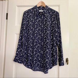 Anchors Away! Silk Blouse from Equipment, Small
